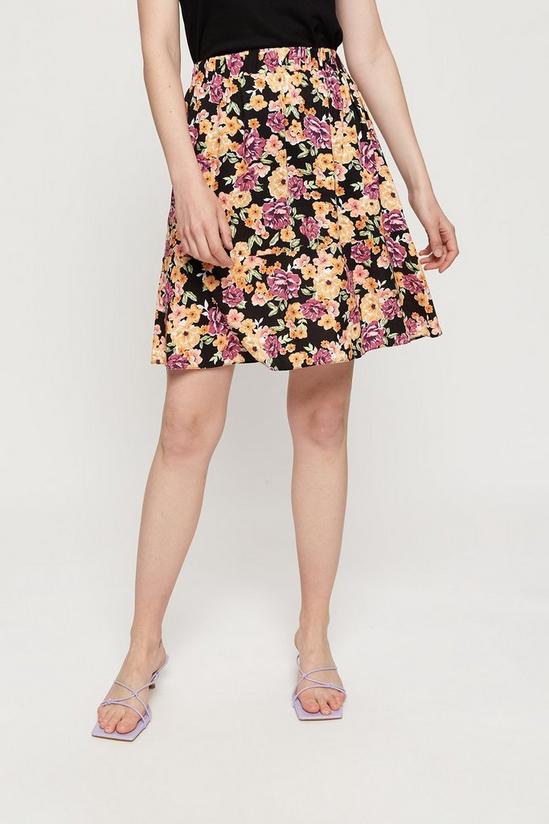 Dorothy Perkins Yellow Purple Floral Flippy Mini Skirt 2