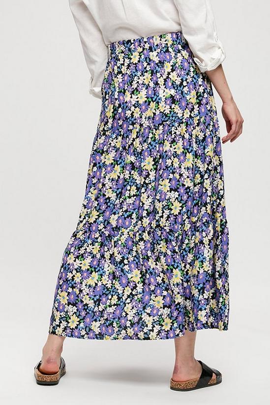 Dorothy Perkins Multicoloured Floral Tiered Woven Midi Skirt 3