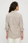 Dorothy Perkins Stone Ivory Stripe Open Collar Linen Shirt thumbnail 3