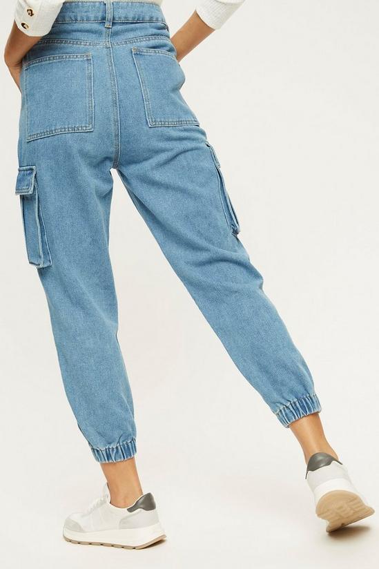 Dorothy Perkins Petite Midwash Denim Utility Jeans 3