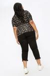 Dorothy Perkins Curve Mono Spot Ruched Sleeve Top thumbnail 3