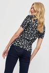 Dorothy Perkins Tall Floral Ruched Sleeve Top thumbnail 3