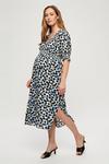 Dorothy Perkins Maternity Blue Floral Shirred Midi Dress thumbnail 2
