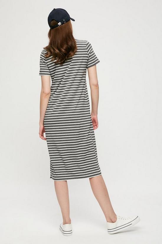 Dorothy Perkins Charcoal Stripe T-shirt Midi Dress 3