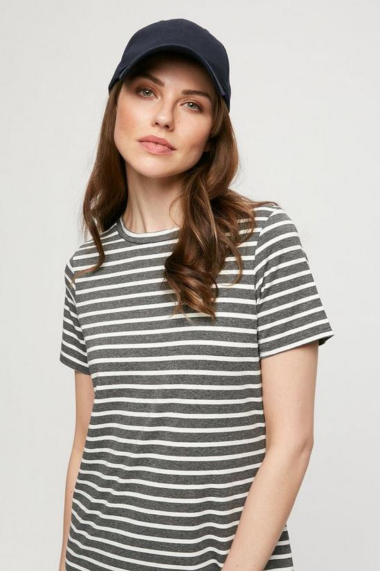 Dorothy Perkins Charcoal Stripe T-shirt Midi Dress 4
