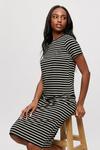 Dorothy Perkins Black Stripe T-shirt Midi Dress thumbnail 2