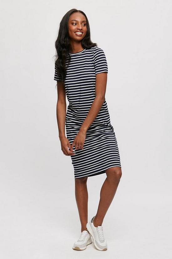Dorothy Perkins Navy Stripe T-shirt Midi Dress 2