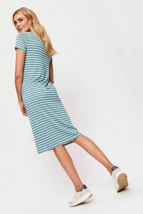 Dorothy Perkins Blue Stripe T-shirt Midi Dress 3