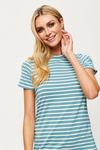 Dorothy Perkins Blue Stripe T-shirt Midi Dress thumbnail 4