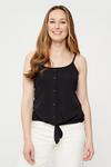 Dorothy Perkins Ribbed Tie Front Vest thumbnail 1