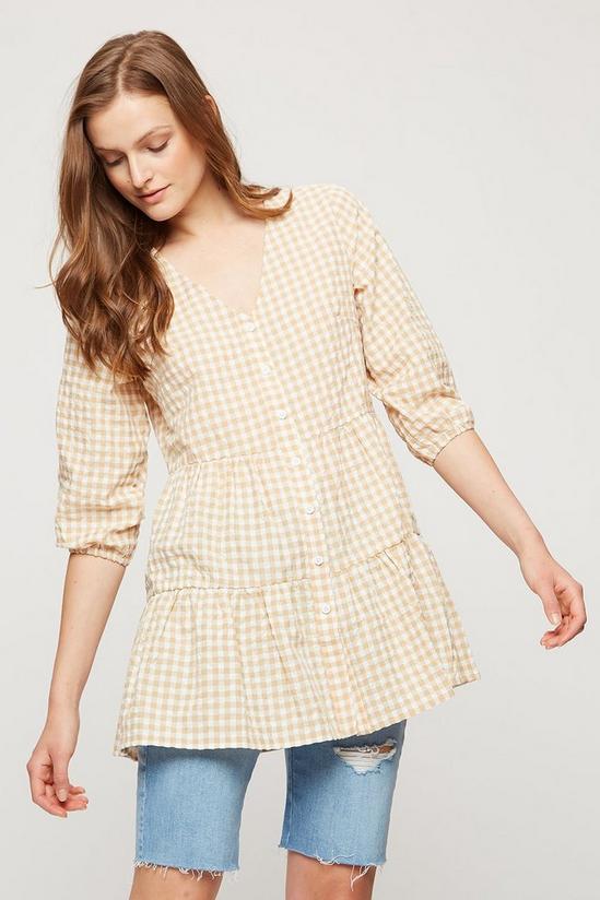 Dorothy Perkins Stone Gingham Tiered Tunic 1