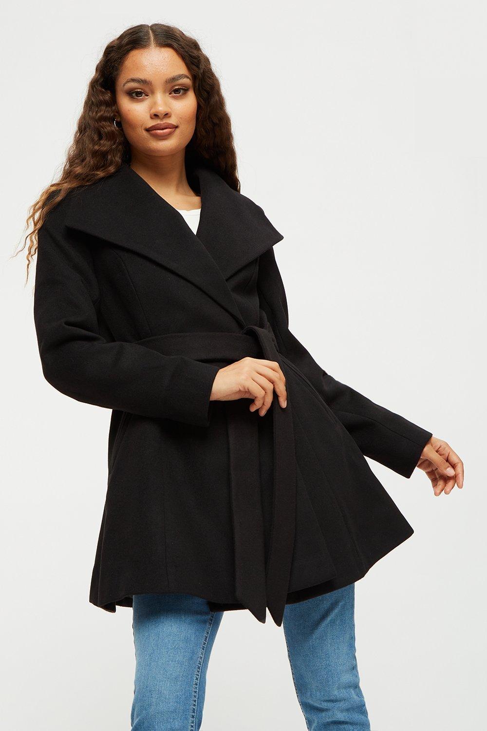 Dorothy perkins belted wrap on sale coat