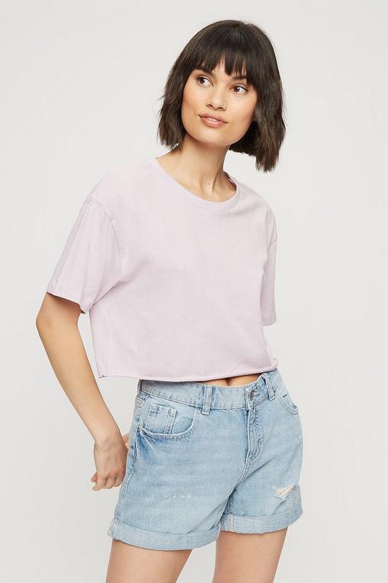 Dorothy Perkins Petite Oversized Cropped T-Shirt 1