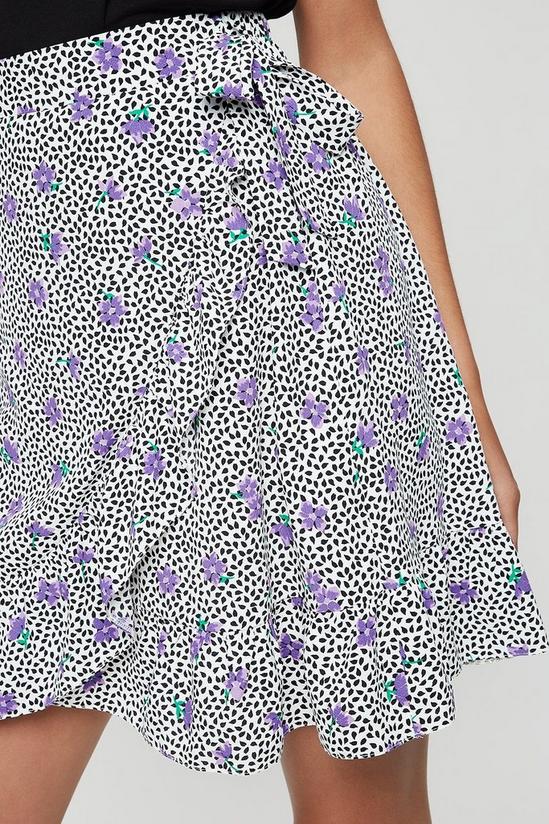 Dorothy Perkins Purple Floral Frill Mini Skirt 4