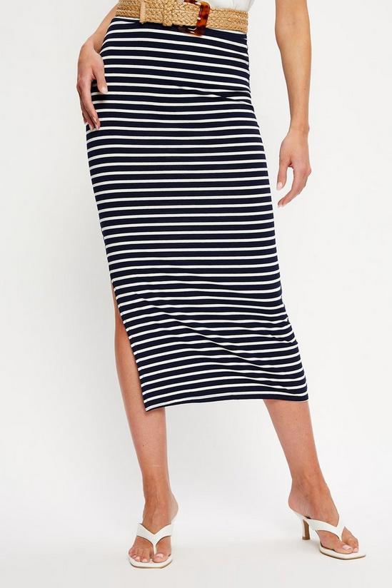 Dorothy Perkins Navy Stripe Jersey Midi Skirt 2