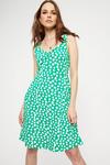 Dorothy Perkins Green Heart Ruch Front Strappy Mini Dress thumbnail 1