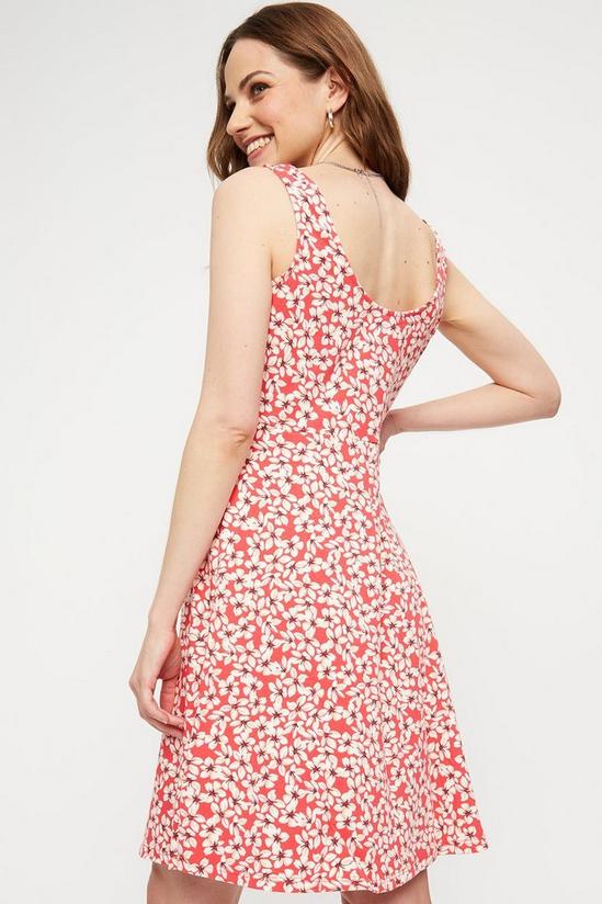 Dorothy Perkins Pink Floral Ruched Front Strappy Mini Dress 3