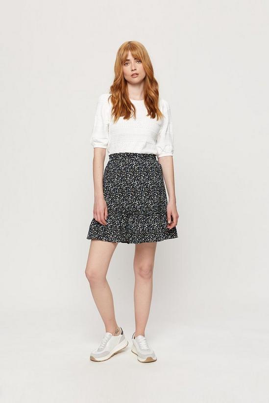 Dorothy Perkins Leopard Tiered Hem Textured Mini Skirt 1