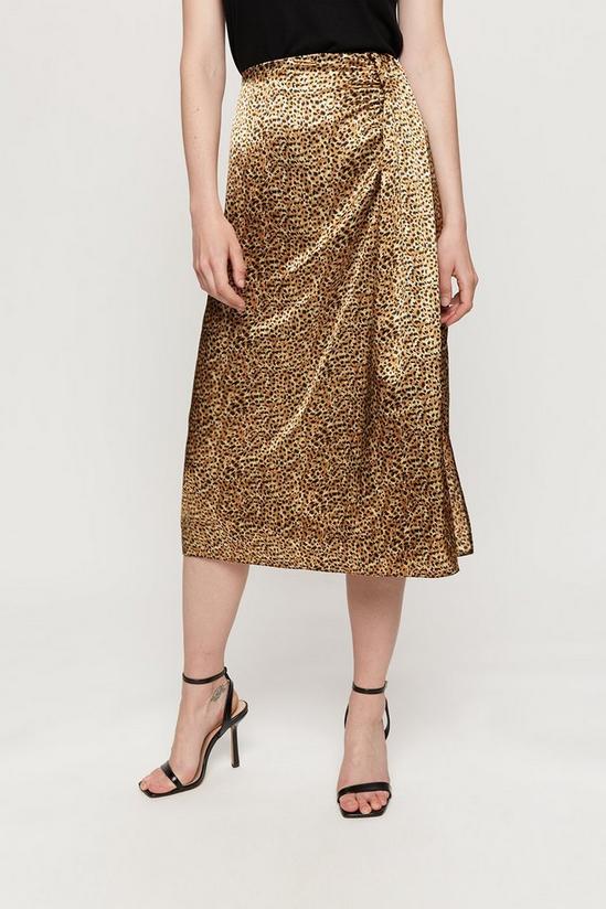 Dorothy Perkins Leopard Print Satin Wrap Skirt 2