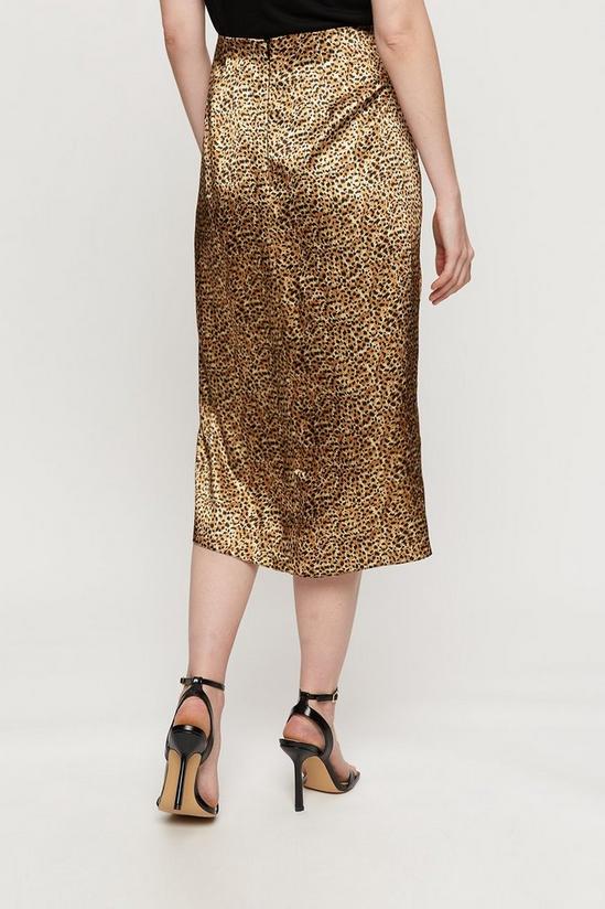 Dorothy Perkins Leopard Print Satin Wrap Skirt 3