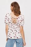 Dorothy Perkins Ivory Floral Lace Back Poplin Top thumbnail 4