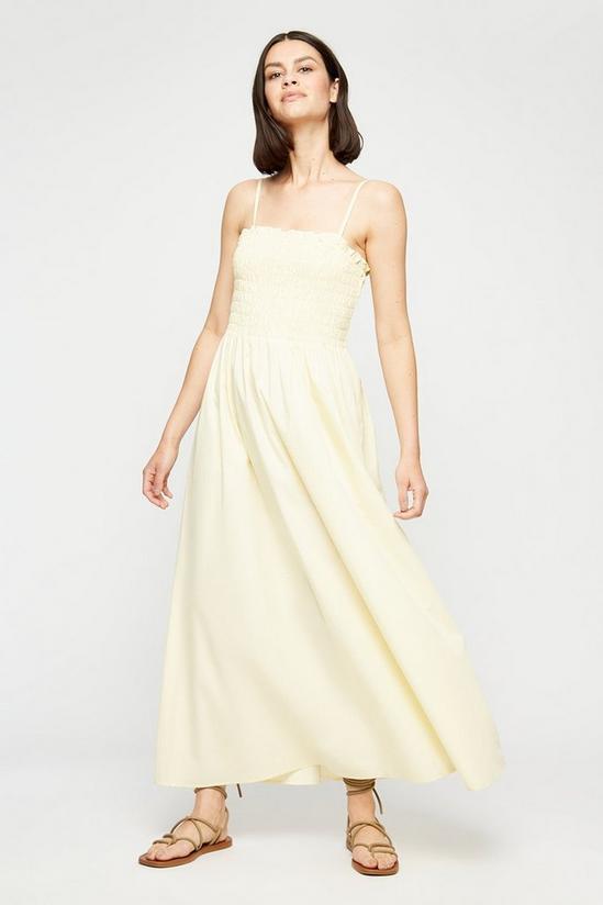Dorothy Perkins Yellow Shirred Midi Dress 1