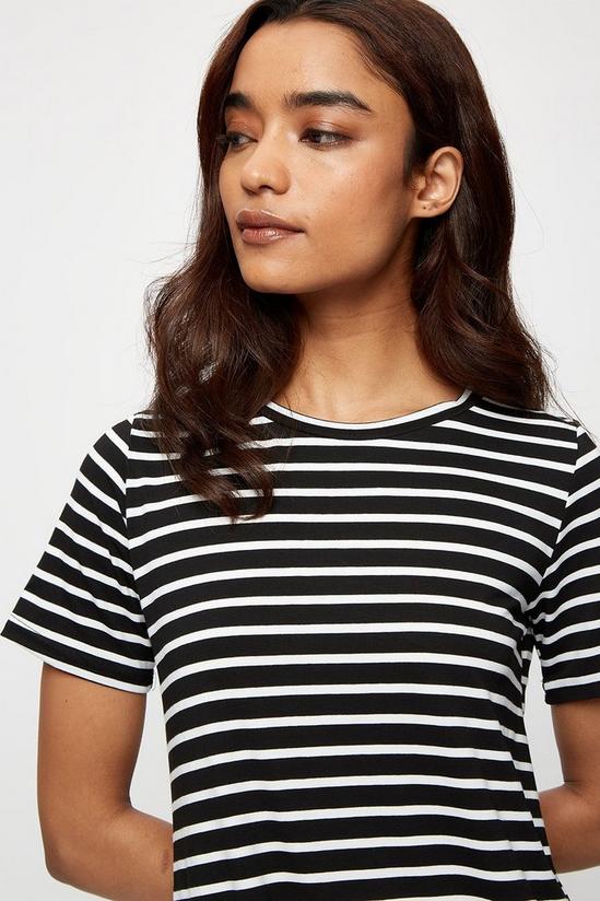Dorothy Perkins Petite Mono Stripe T Shirt Maxi Dress 4