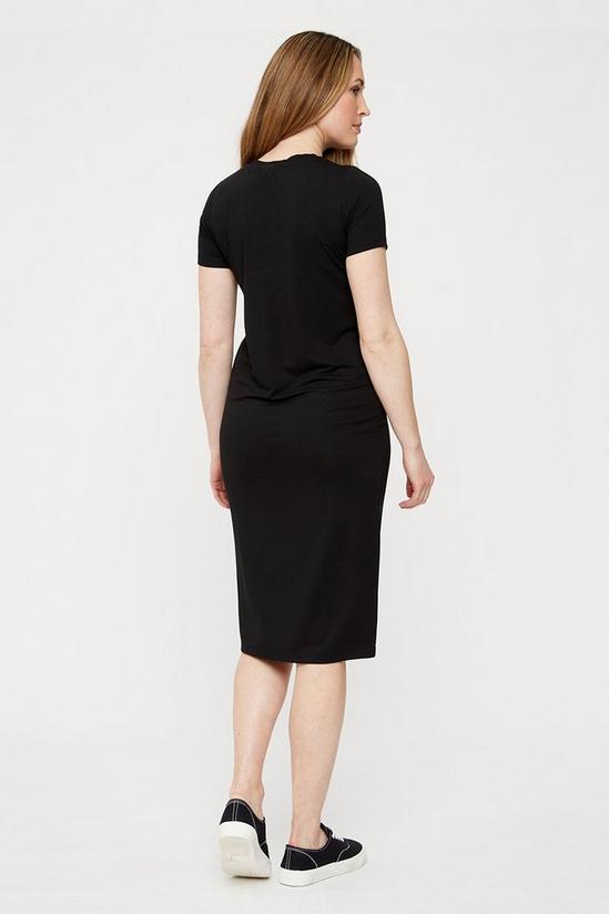 Dorothy Perkins Petite Black T Shirt Midi Dress 3