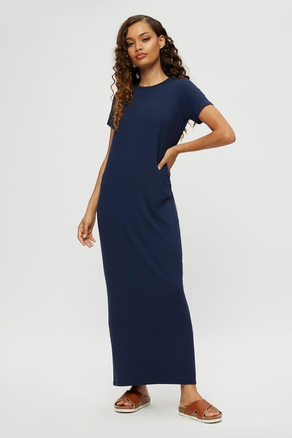 Navy t shirt store maxi dress