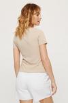 Dorothy Perkins Petite Camel Ruched Front Ribbed Top thumbnail 3