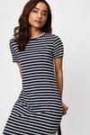 Dorothy Perkins Petite Navy Stripe T Shirt Maxi Dress thumbnail 4