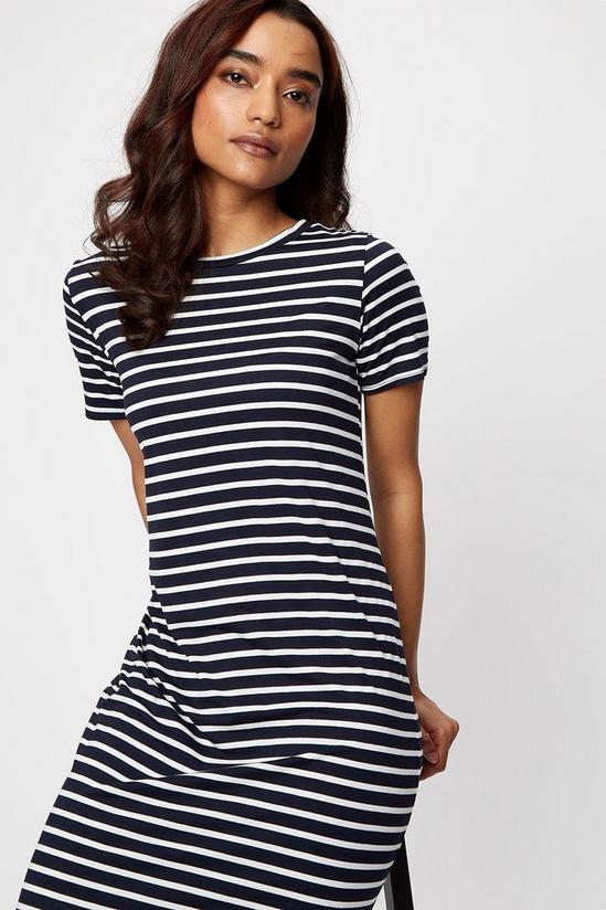 Dorothy Perkins Petite Navy Stripe T Shirt Maxi Dress 4