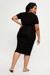 Dorothy Perkins Curve Black T-shirt Midi Dress thumbnail 3