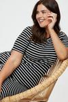Dorothy Perkins Curve Mono Stripe Maxi T-shirt Dress thumbnail 4