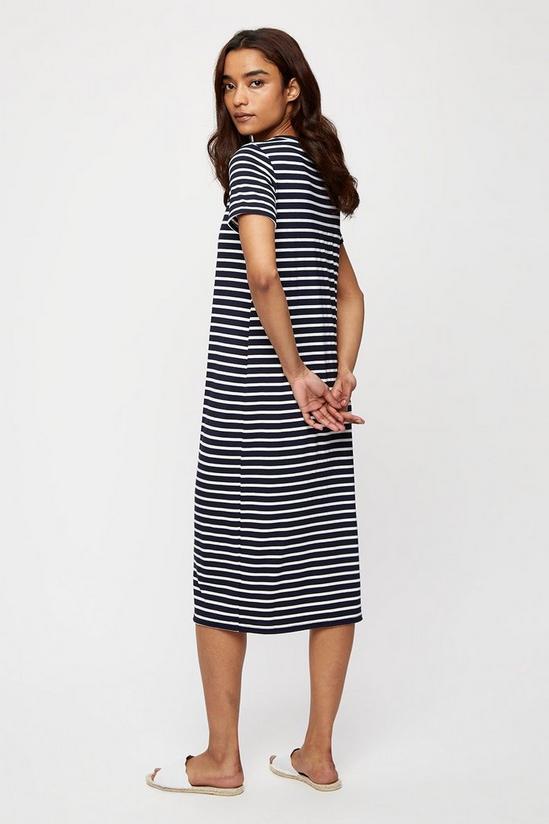 Dorothy Perkins Petite Navy Stripe T Shirt Midi Dress 3