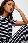 Dorothy Perkins Petite Navy Stripe T Shirt Midi Dress thumbnail 4