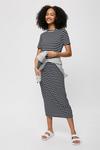 Dorothy Perkins Tall Navy Stripe T-shirt Midi Dress thumbnail 1