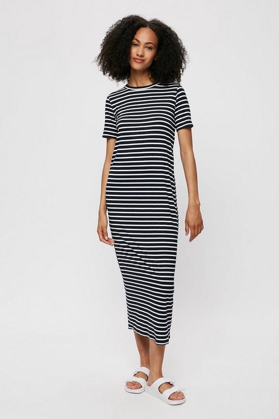 Dorothy Perkins Tall Navy Stripe T-shirt Midi Dress 2