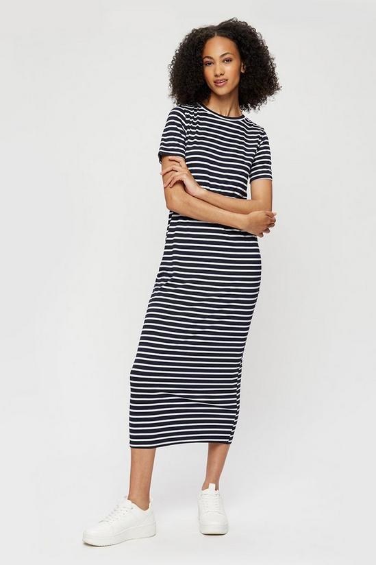Dorothy Perkins Tall Navy Stripe T-shirt Maxi Dress 1