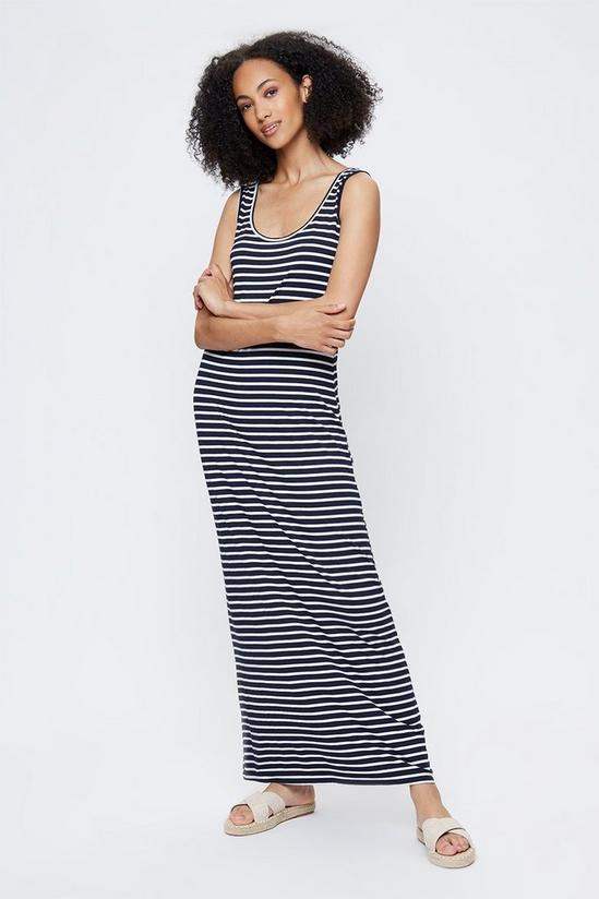 Dorothy Perkins Tall Navy Stripe Sleeveless Maxi Dress 1