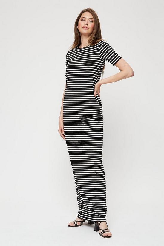 Dorothy Perkins Tall Mono Stripe T-shirt Maxi Dress 1