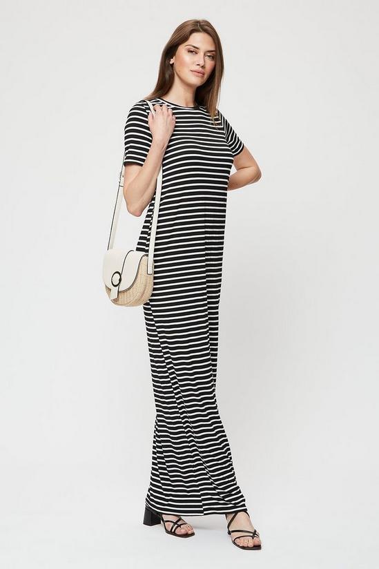 Dorothy Perkins Tall Mono Stripe T-shirt Maxi Dress 2