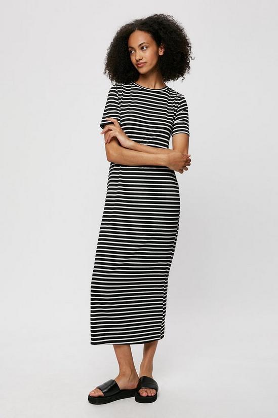 Dorothy Perkins Tall Mono Stripe T-shirt Midi Dress 2