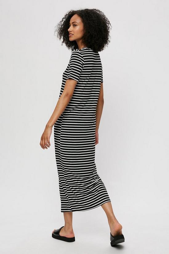 Dorothy Perkins Tall Mono Stripe T-shirt Midi Dress 3