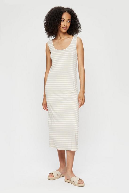 Dorothy Perkins Tall Neutral Stripe Sleeveless Midi Dress 1