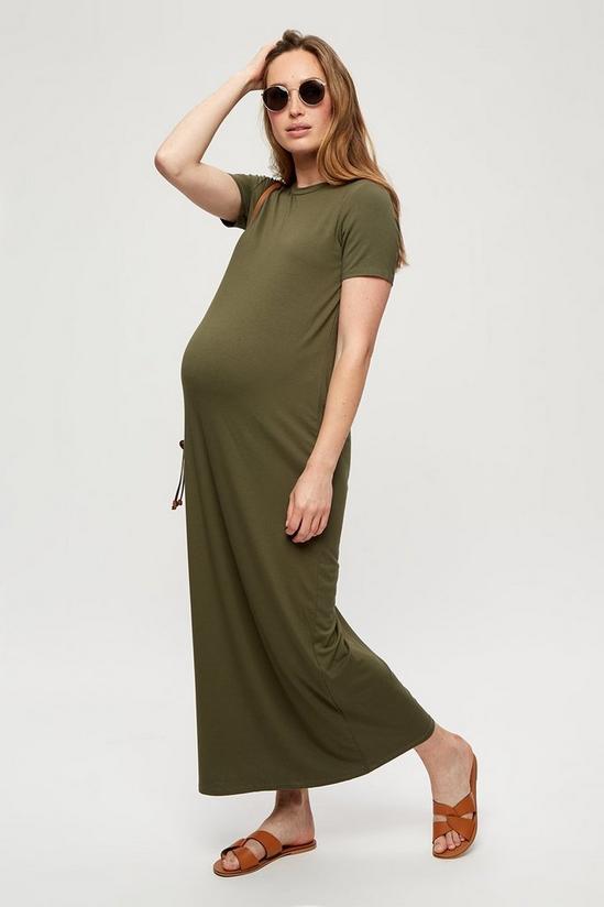 Dorothy Perkins Maternity Khaki T-shirt Maxi Dress 2