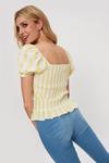 Dorothy Perkins Yellow Stripe Linen Look Smocked Co-ord Top thumbnail 3