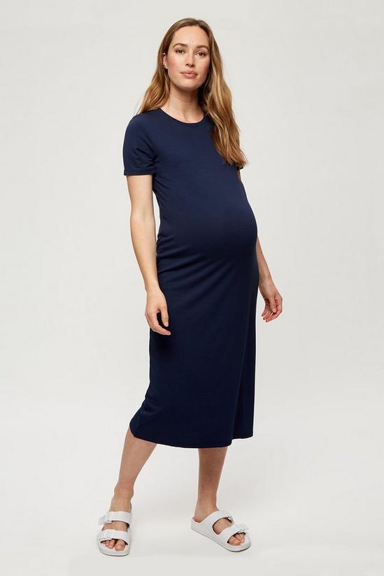 Dorothy Perkins Maternity Navy T-shirt Midi Dress 1