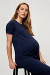 Dorothy Perkins Maternity Navy T-shirt Midi Dress thumbnail 4