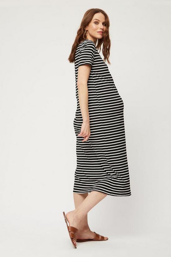 Dorothy Perkins Maternity Mono Stripe T-shirt Midi Dress 3